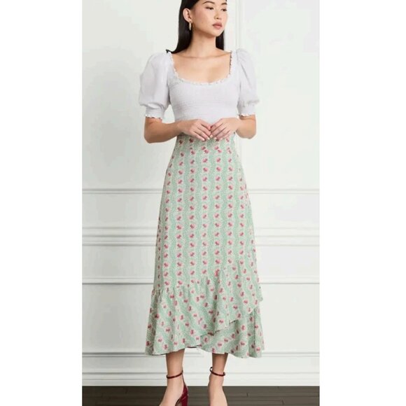 Hill House Green Trailing Vine The Mirabel Skirt Multi...
